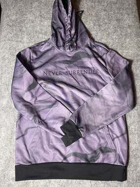 Seven Souls New York Never Surrender Purple Marble Pattern Hoodie Size M